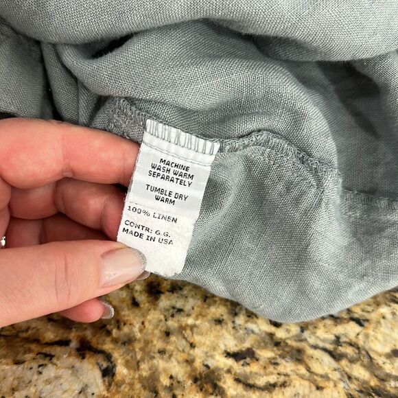 Sea Glass Lane Gray Linen Wide Leg Easy Long Pants Size M - Picture 7 of 12